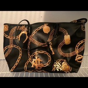 Ralph Lauren black and gold emblem bag.